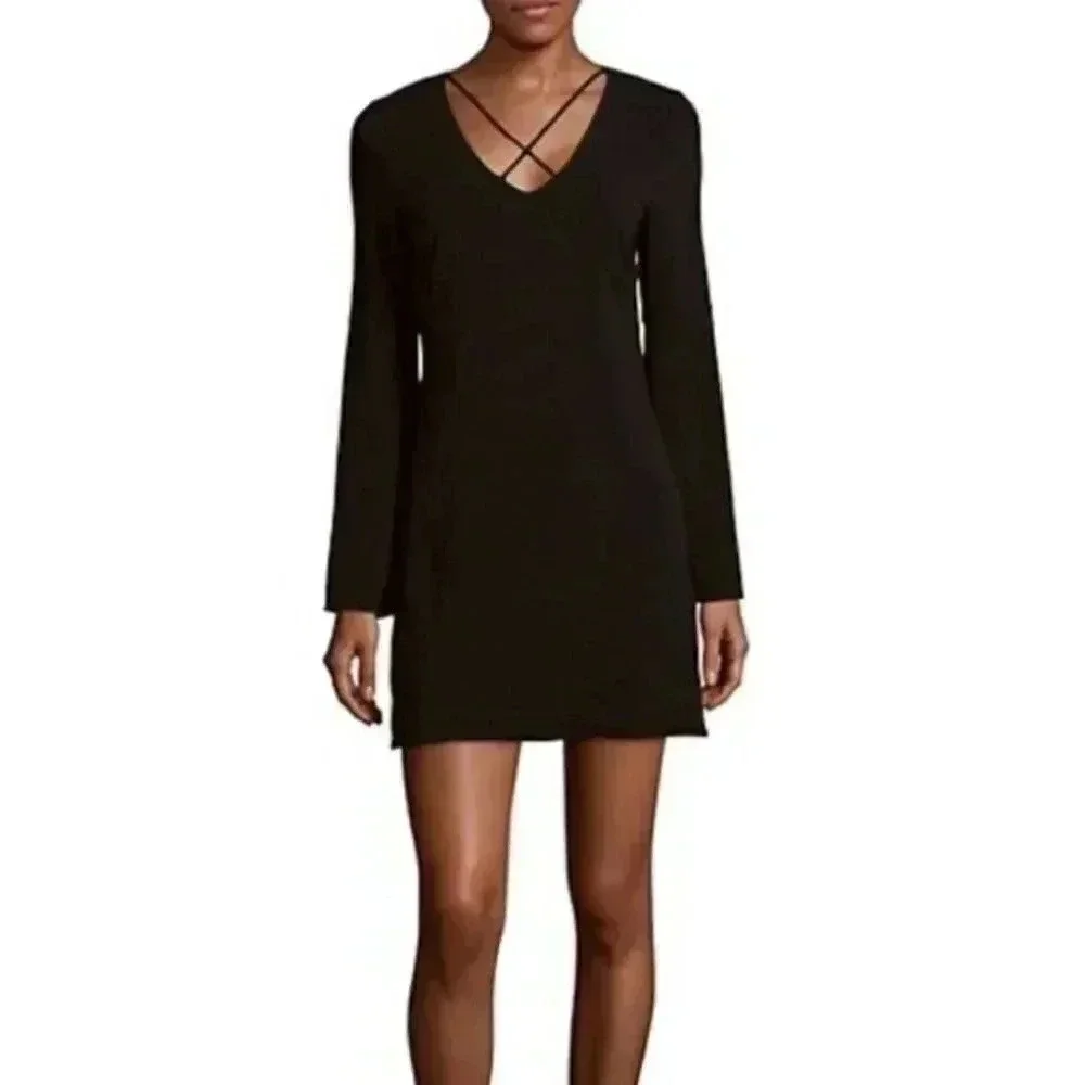 NWT Ramy Brook June Bell Sleeve Black Cocktail Dress